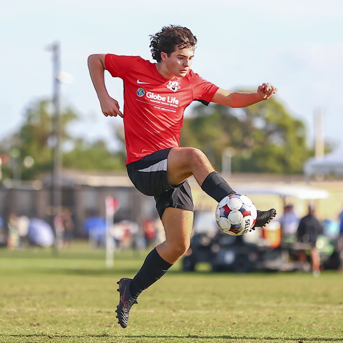 Vale Newell’s player controlling the ball in competition
