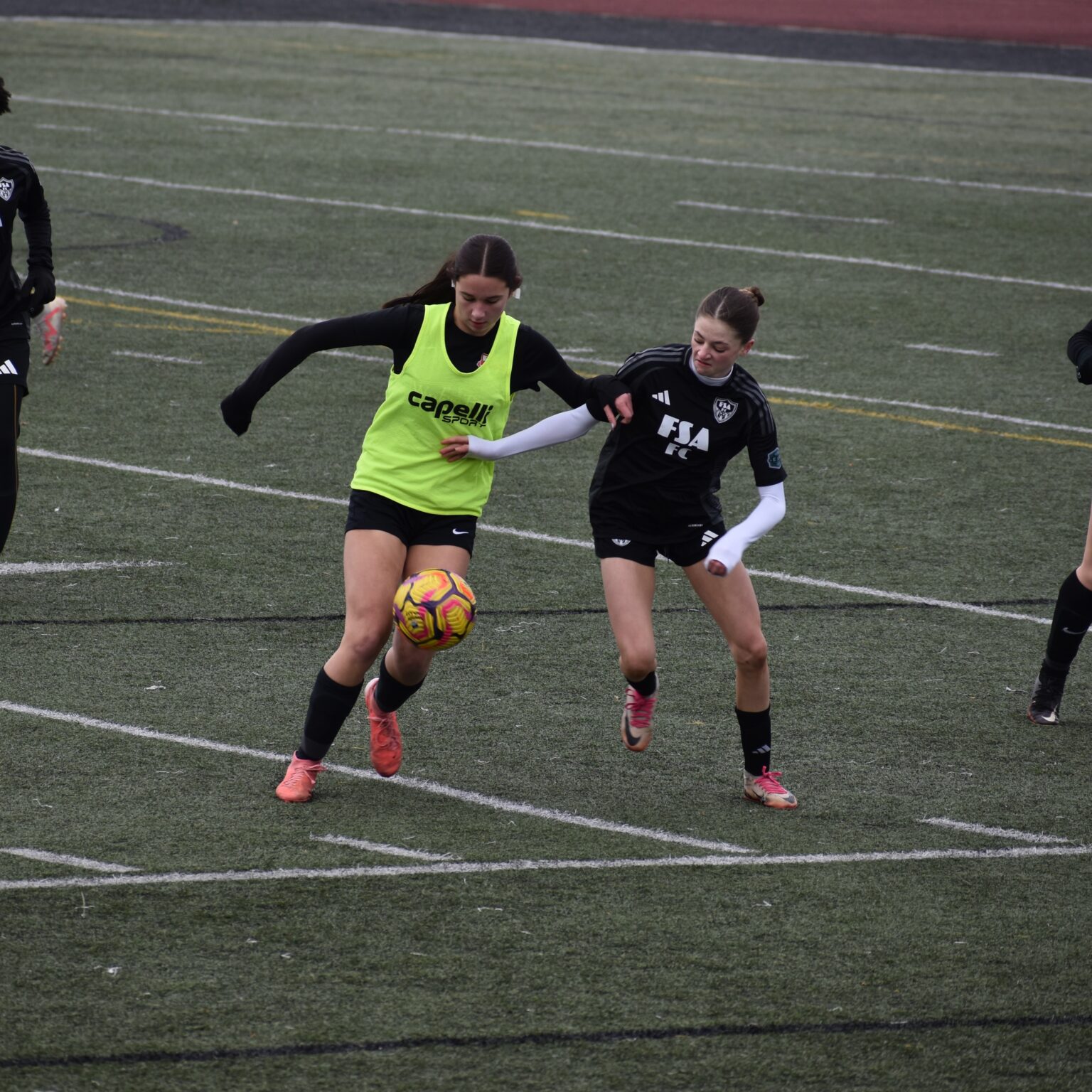 Vale Newell’s girls player competing for possession